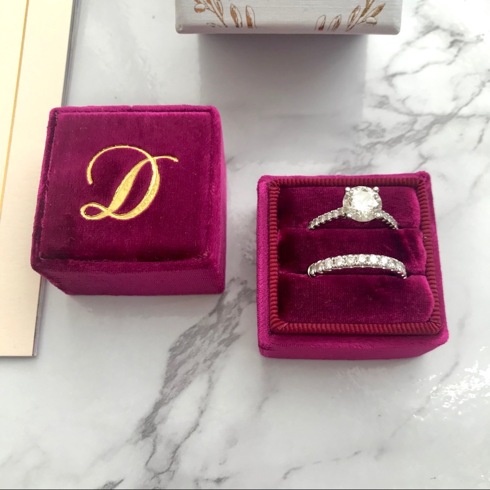 The Mrs Box - Double Two Ring Holder Box Case - D